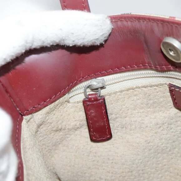 BURBERRY Nova Check Hand Bag PVC Leather Beige Auth 105625 - Picture 13 of 16